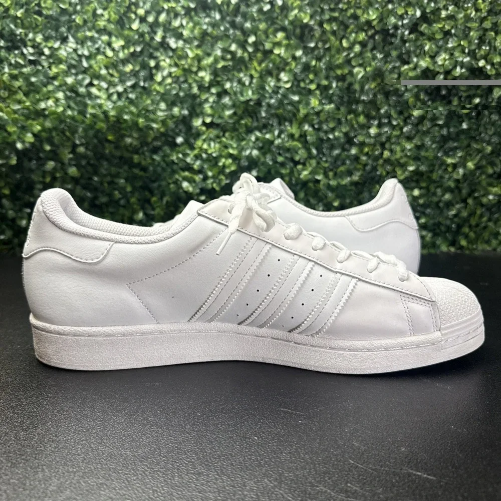 Adidas Superstar Mens Size 12 Triple White Athletic Lifestyle Shoes Sneakers